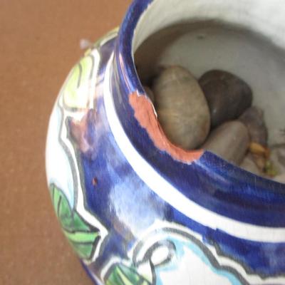 Ceramic Hand Painted Hen Planter-Vase and Coasters