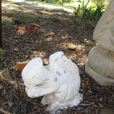Yard Decor--Gazing Ball, Squirrels