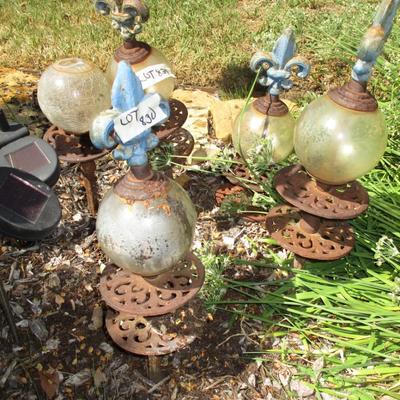 Yard Decor--Metal Stands with glass Balls