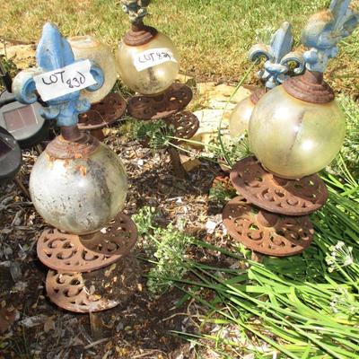 Yard Decor--Metal Stands with glass Balls