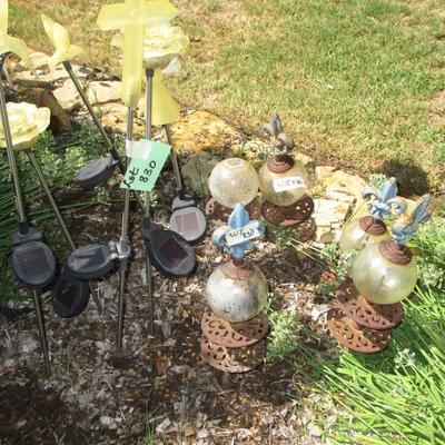Yard Decor--Metal Stands with glass Balls