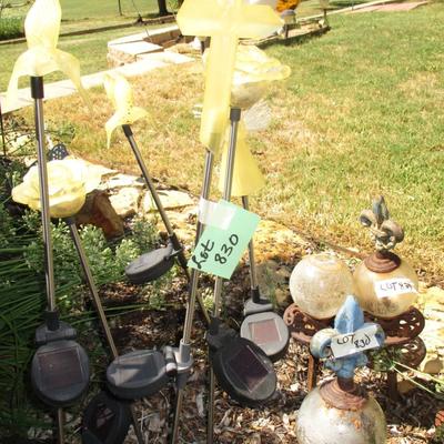 Yard Decor--Metal Stands with glass Balls
