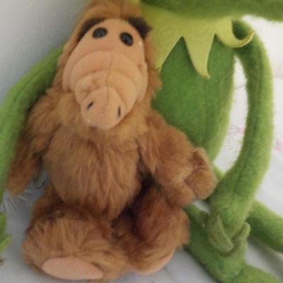 2 World Famous plush animals/ 1974 Kermit and ALF.