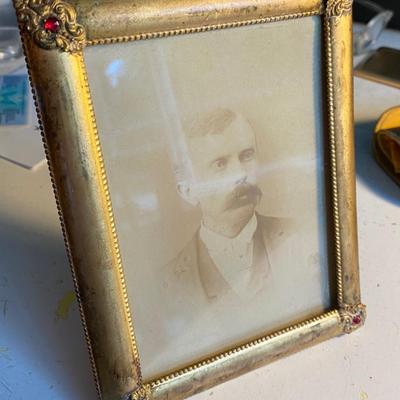 Antique Gold Frame with Photo John P. Squire