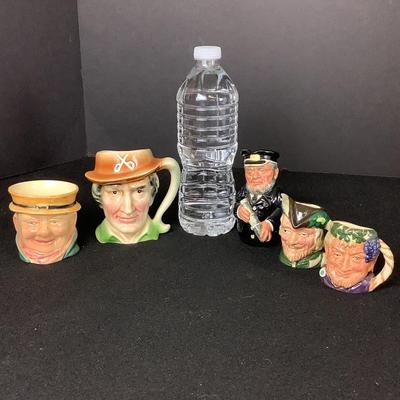 6315 Three Royal Doulton Small Jugs (Bacchus, Capt. Salt, Robinhood) Royal Crown Jug & Beswick Jug