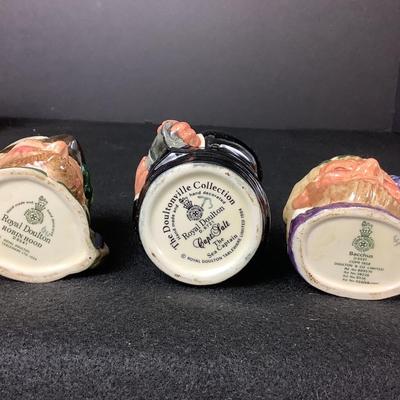 6315 Three Royal Doulton Small Jugs (Bacchus, Capt. Salt, Robinhood) Royal Crown Jug & Beswick Jug