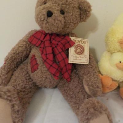Head Bean Collection " Brodie and Miss Bear Plus Momma Duckie & Baby.
