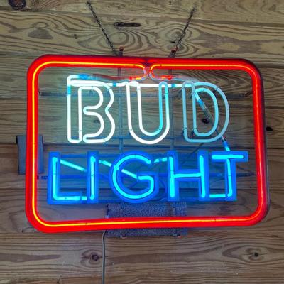 BUD LIGHT ~ Working Neon Sign