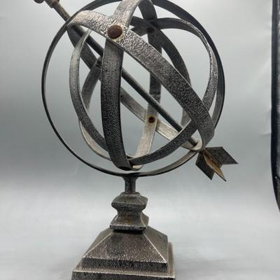 Metal Astrolabe Arrow Globe Marker Garden Yard Art Decor