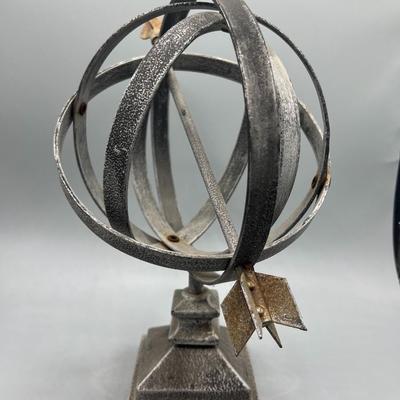 Metal Astrolabe Arrow Globe Marker Garden Yard Art Decor