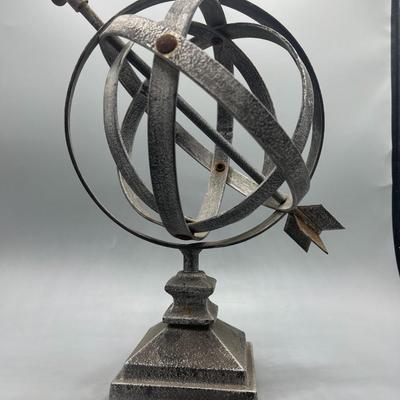 Metal Astrolabe Arrow Globe Marker Garden Yard Art Decor