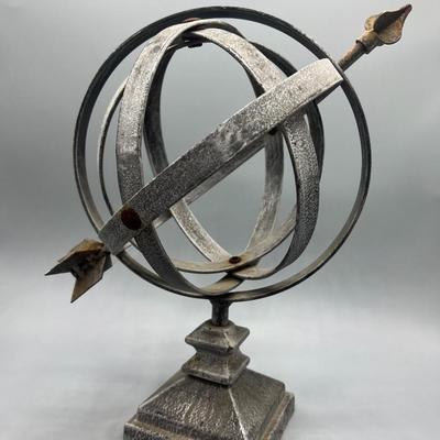 Metal Astrolabe Arrow Globe Marker Garden Yard Art Decor