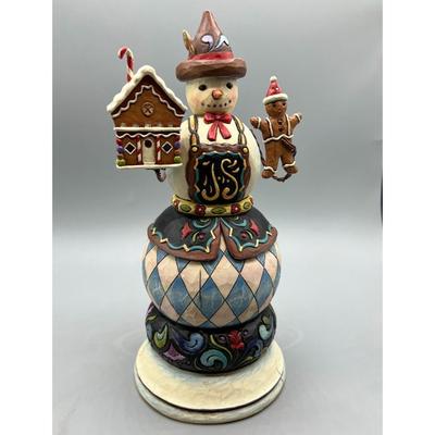 Jim Shore Heartwood Creek Festive Winter Wonders Music Box Wooden Christmas Decor Snowman