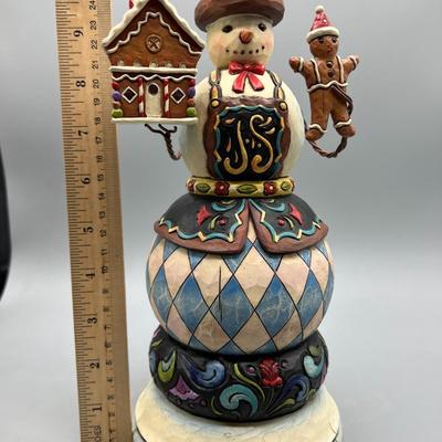Jim Shore Heartwood Creek Festive Winter Wonders Music Box Wooden Christmas Decor Snowman