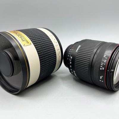 Pair of DSLR Digital Camera Lenses Phoenix 500mm Mirror Lens & Sigma 300mm Macro Lens