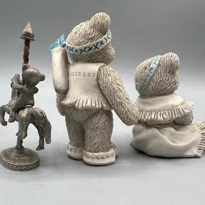 Teddy Bear Lot Cherished Teddies & Pewter Metal Carousel Figurines