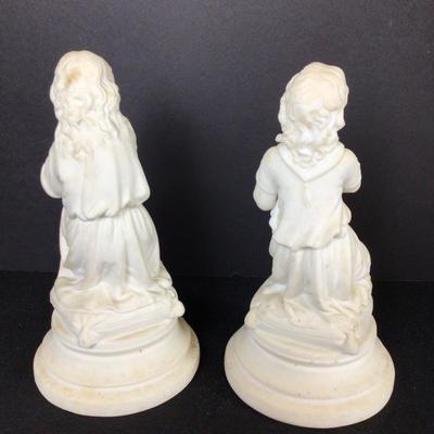 6317 Pair of Molded Bisque Statues