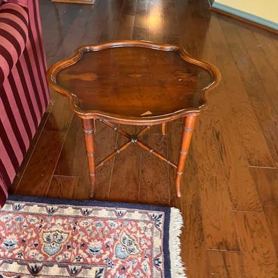burled maple antique shield side table
