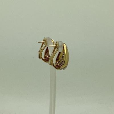 #8261 18K Yellow Gold Ruby and Diamond Cluster Earrings