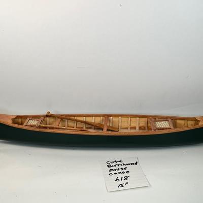 Birch wood 15â€ Canoe mouse boat