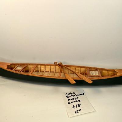 Birch wood 15â€ Canoe mouse boat