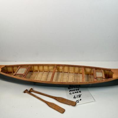 Birch wood 15â€ Canoe mouse boat