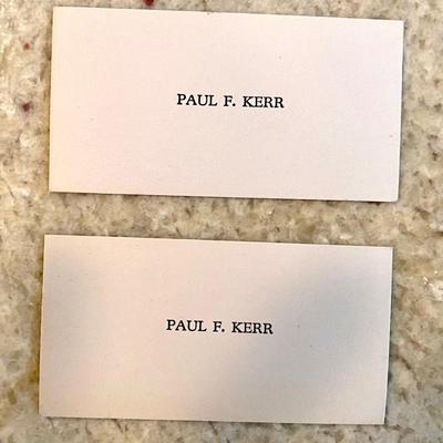 Pair c. 1930 Paul Francis Kerr Business Cards