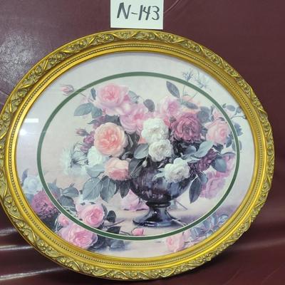 Oval Framed Floral Print