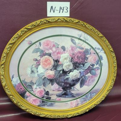 Oval Framed Floral Print