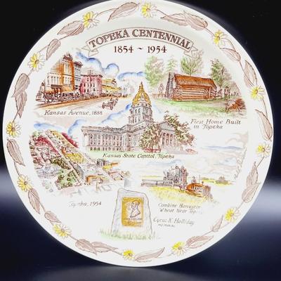 VINTAGE CROSBY BROS HAND PAINTED TOPEKA KS PLATE