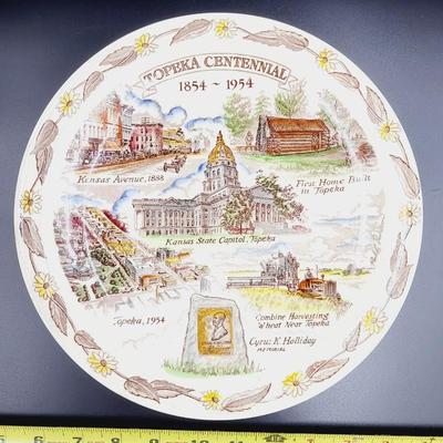 VINTAGE CROSBY BROS HAND PAINTED TOPEKA KS PLATE