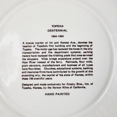 VINTAGE CROSBY BROS HAND PAINTED TOPEKA KS PLATE