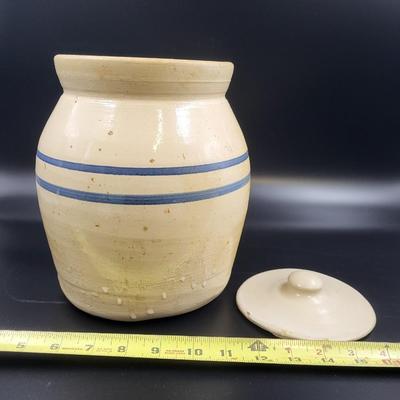 AMAZING HANDPAINTED SCENERY POTTERY CANNISTER