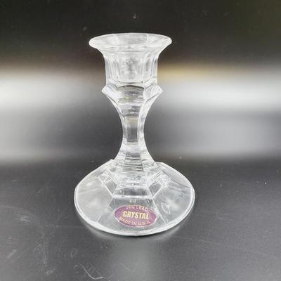 BEAUTIFUL LEAD CRYSTAL CANDLE HOLDER