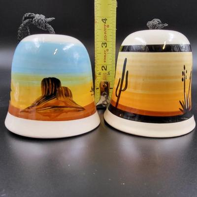 BEAUTIFUL SOUTHWESTERN HAND PAINTED WIND BELLS