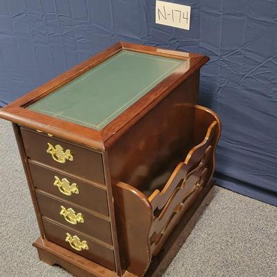 Side Table with attached Magazine Storage