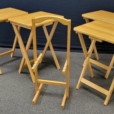 Set of 4 TV Trays with Stand
