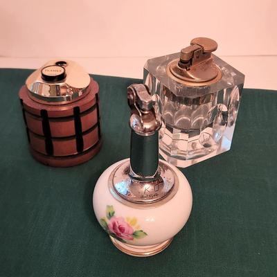 Lot #126  Lot of Three Vintage Table Lighters - one a Krewe Favor