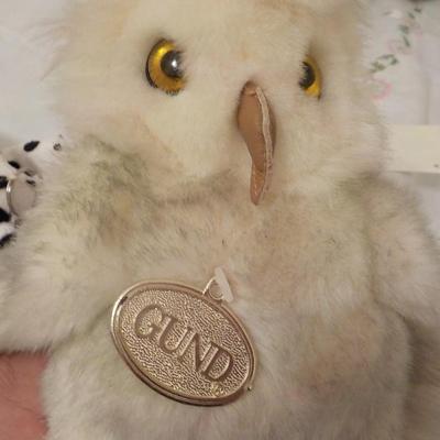 "Original Snowy the OWL by Gund, Blue Bear by Nanco.