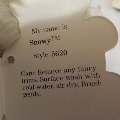 "Original Snowy the OWL by Gund, Blue Bear by Nanco.