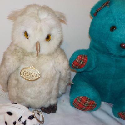 "Original Snowy the OWL by Gund, Blue Bear by Nanco.