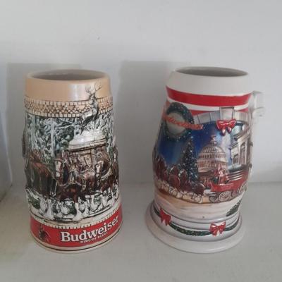 LOT 69 TWO BUDWEISER BEER STEINS