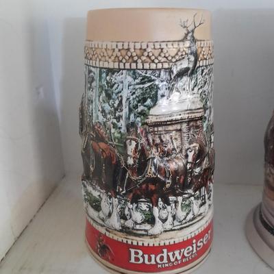 LOT 69 TWO BUDWEISER BEER STEINS