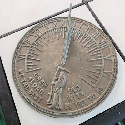 Lot #138  Metal Sundial - "Grow Old with Me......"