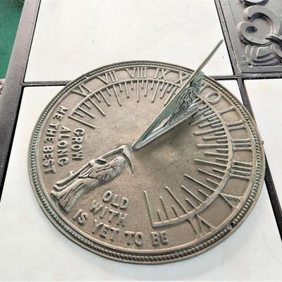 Lot #138  Metal Sundial - "Grow Old with Me......"