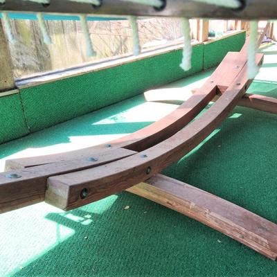 Lot #142  Large Suspension Hammock - Wooden Frame