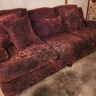 Lot #151  Overstuffed Sofa 8 feet long