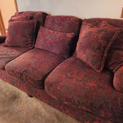 Lot #151  Overstuffed Sofa 8 feet long