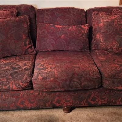 Lot #151  Overstuffed Sofa 8 feet long