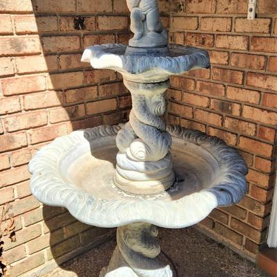 Lot #153  Large Concrete Fountain - Dolphins and Putti